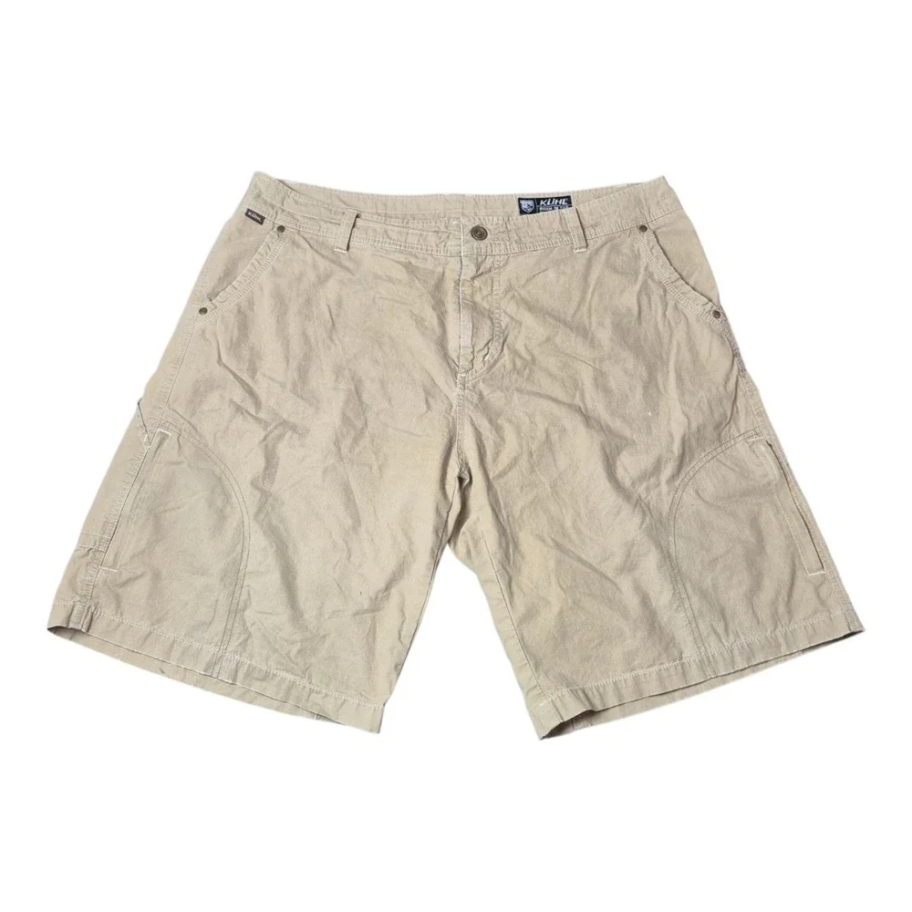 Kuhl Mens Size 40 Cargo Shorts Khaki Hiking Outdoor Utility Cotton Nylon Trail
